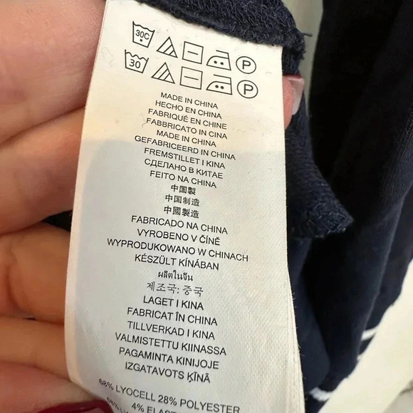 Michael Kors Navy with White Piping Shoulder Zippers Knit Dress Size Large L - Picture 7 of 8